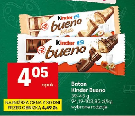 Baton Kinder Bueno promocja w Delikatesy Centrum