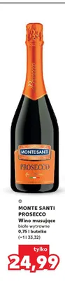 Wino musujące Monte Santi Prosecco białe wytrawne promocja w Kaufland
