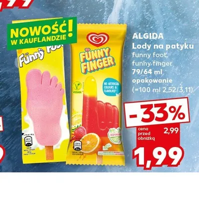 Lody na patyku Funny Foot promocja w Kaufland