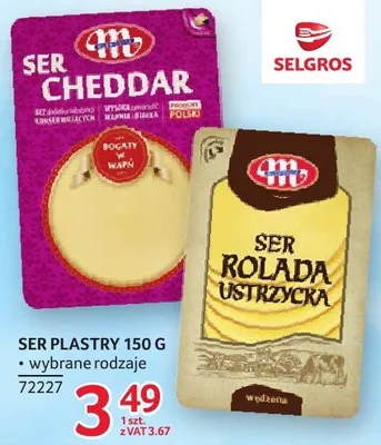 Ser Cheddar w plastrach Mlekovita promocja w Selgros