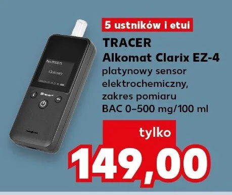 Alkomat Clarix EZ-4, BAC 0-500 mg/100 ml Tracer promocja w Kaufland