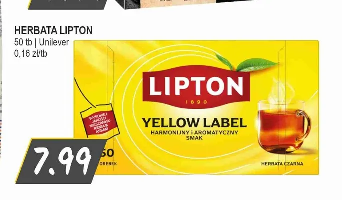 Herbata czarna Lipton Yellow Label promocja w Słoneczko