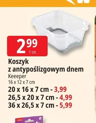 Koszyk z antypoślizgowym dnem Keeeper 16x12x7 cm promocja w Leclerc