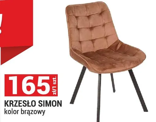 Krzesło Simon kolor brązowy promocja w Merkury Market
