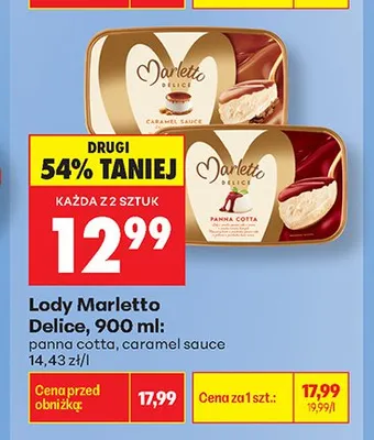 Lód panna cotta Marletto promocja w Biedronka