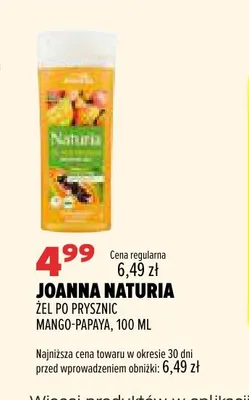 Żel pod prysznic mango-papaya Naturia Joanna promocja w Drogerie Natura