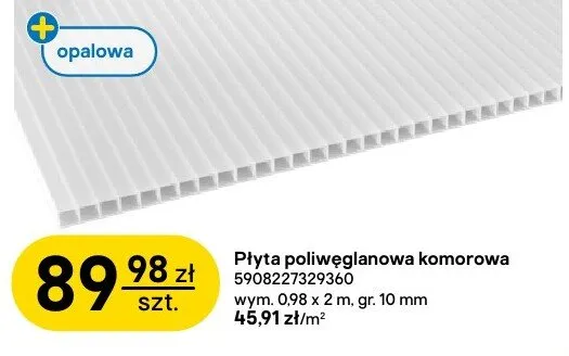 Płyta poliwęglanowa komorowa 5908227329360 promocja w Castorama