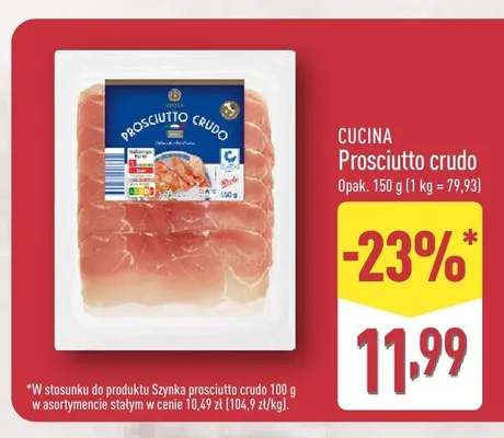 Prosciutto crudo CUCINA promocja w Aldi