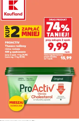 Tłuszcz roślinny ProActiv promocja w Kaufland
