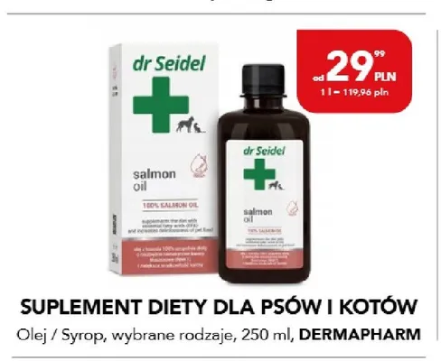 Suplement diety dla psów i kotów Olej / Syrop dr Seidel promocja w Aquael zoo