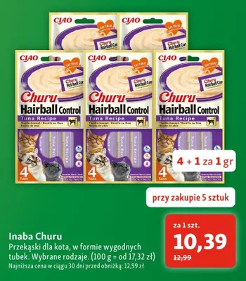 Przekąski dla kota Inaba Churu Hairball Control promocja w MAXI ZOO