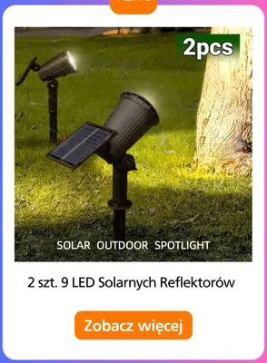 Reflektory solarne 9 LED 2-pak promocja w Temu