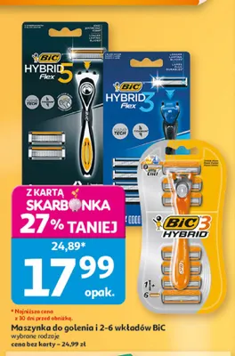 Maszynka do golenia + 12 wkładów BIC 3 HYBRID EXTRA LIFE promocja w Auchan