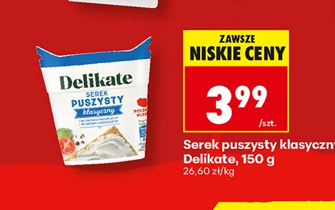 Serek puszysty klasyczny Delikate promocja w Biedronka
