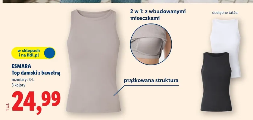 Top damski z bawełną promocja w Lidl