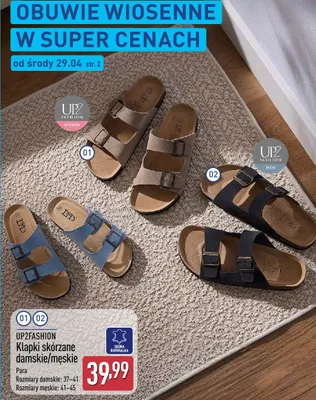 Klapki skórzane damskie/męskie promocja w Aldi