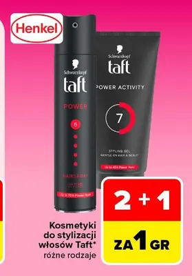 Kosmetyki do stylizacji włosów Taft promocja w Carrefour