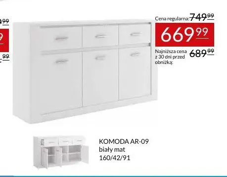 Komoda Arti AR-09 biały mat promocja w Abra Meble