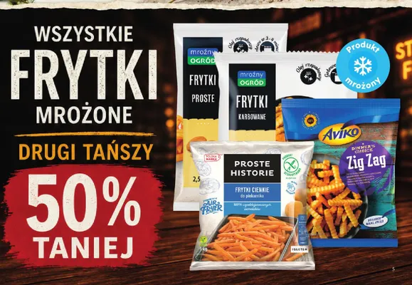 Frytki karbowane Zig Zag mrożone Aviko Dinner's Choice promocja w Dino