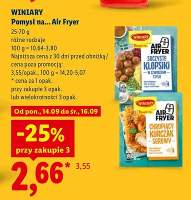 Pomysł na... Air Fryer chrupiący kurczak serowy Winiary promocja w Lidl