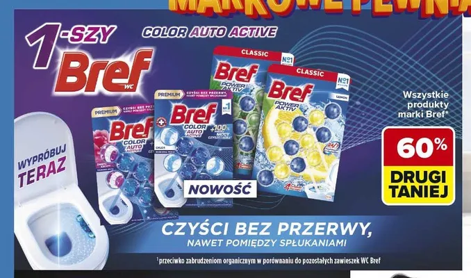 Zawieszka do WC Bref Power Aktiv Lemon promocja w Carrefour Market