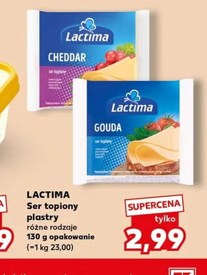 Ser topiony w plastrach Cheddar Lactima promocja w Kaufland
