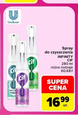 Spray do czyszczenia Infinity Cif promocja w Carrefour