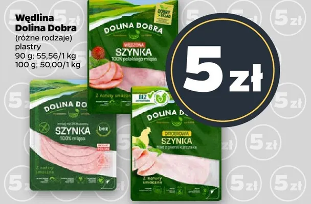 Wędlina szynka wędzona w plastrach Dolina Dobra promocja w Netto