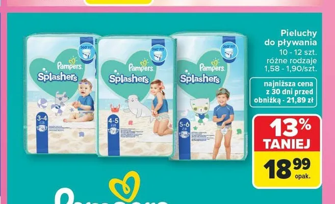 Pieluchy do pływania Pampers Splashers rozmiar 3-4 promocja w Carrefour
