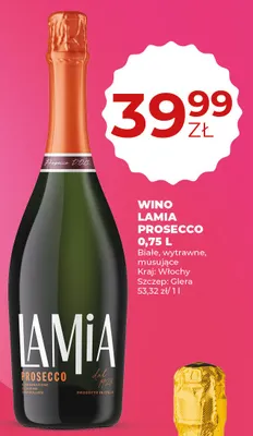 Wino Lamia Prosecco 0,75 L promocja w Duży Ben
