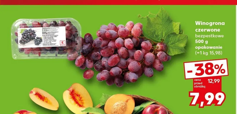 Winogrona czerwone bezpestkowe promocja w Kaufland