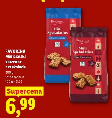 Miniciastka korzenne z mleczną czekoladą Favorina promocja w Lidl