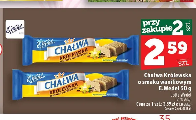Chałwa Królewska o smaku waniliowym E.Wedel promocja w TOPAZ