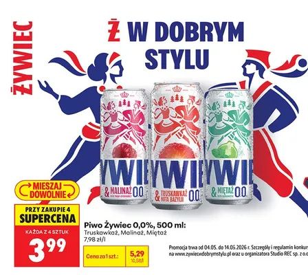Piwo bezalkoholowe Żywiec 0,0% Truskawkaż promocja w Biedronka