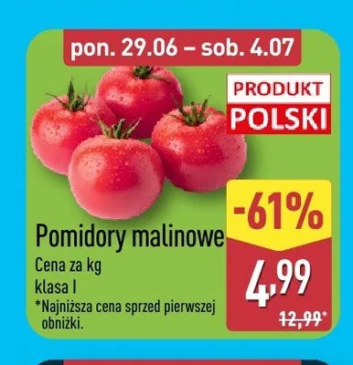 Pomidory malinowe promocja w Aldi