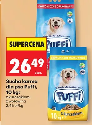 Sucha karma dla psa Puffi z kurczakiem promocja w Biedronka