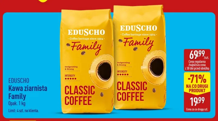 Kawa ziarnista Family Eduscho promocja w Aldi