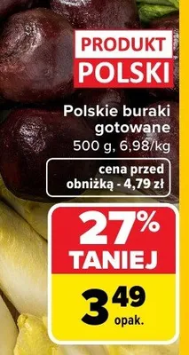 Buraki polskie gotowane promocja w Carrefour Market