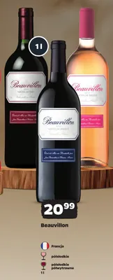 Wino czerwone Beauvillon Medium Dry promocja w Netto