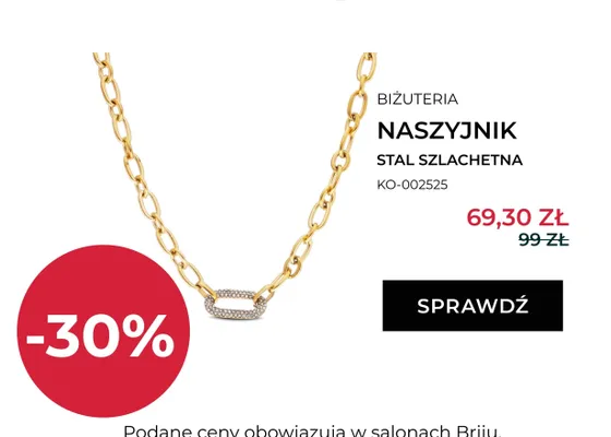 Naszyjnik Briju stal szlachetna KO-002525 promocja w Briju