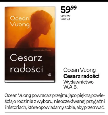 Książka Ocean Vuong Cesarz radości Wydawnictwo W.A.B. oprawa twarda promocja w Empik