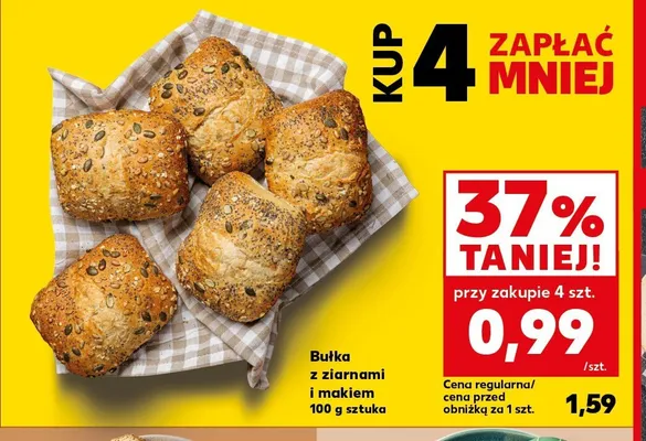 Bułka z ziarnami i makiem promocja w Kaufland