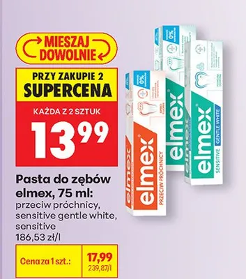 Pasta do zębów sensitive gentle white promocja w Biedronka