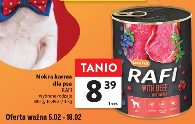 Mokra karma dla psa RAFI wybrane rodzaje promocja w Intermarche