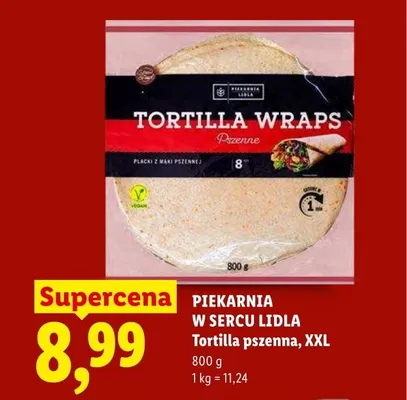 Tortilla pszenna XXL Piekarnia w sercu Lidla promocja w Lidl