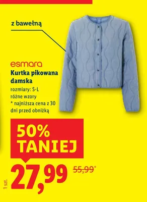 Kurtka pikowana damska esmara promocja w Lidl