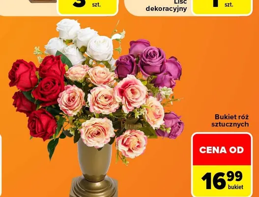 Bukiet róż sztucznych promocja w Carrefour