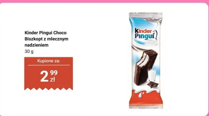 Biszkopt Pingui Choco z mlecznym nadzieniem promocja w Biedronka