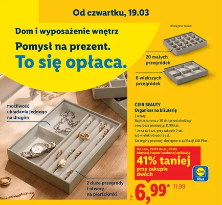 Organizer na biżuterię promocja w Lidl
