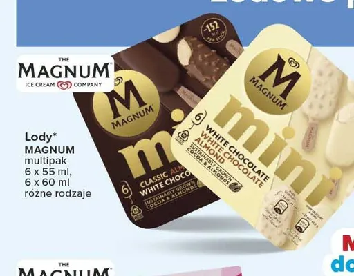 Lody Magnum Mini Classic Almond White Choco 6-pak 55ml promocja w Carrefour Market